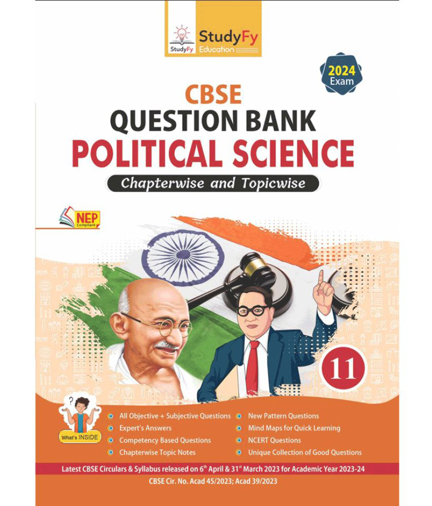     			StudyFy Class 11 Political Science CBSE Question Bank For 2024 Board Exams | Chapterwise Topic Notes | Previous Year's Solved Questions