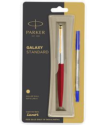 Parker Galaxy Std Gold Trim Roller Ball Pen (Red Body)