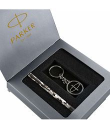 Parker Vector Camouflage Gift Set - Roller Ball Pen &amp; Parker Logo Keychain (Black Body, Blue Ink), 2 Piece Set
