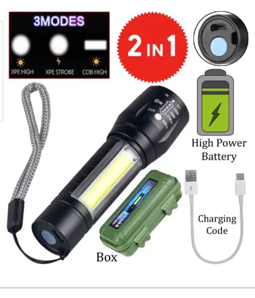     			500 Meter 4 Mode rechargeable battery zoomable Waterproof Torchlight LED Full Metal Body 10W Flashlight Torch Outdoor Search Light for home and camping