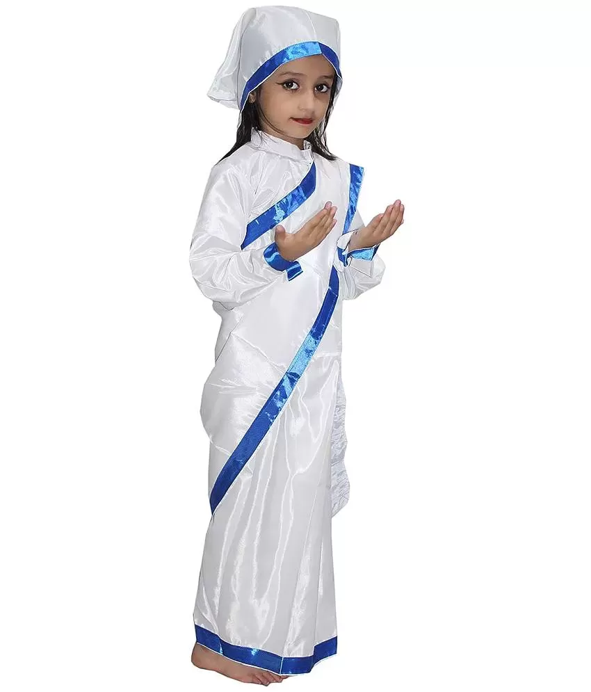 Buy BookMyCostume Mother Teresa Dress with Scarf Kids Fancy Dress Costume  6-7 years Online at Low Prices in India - Amazon.in
