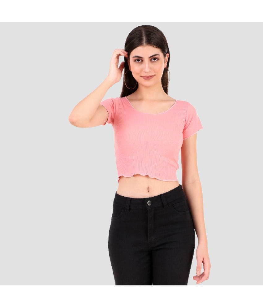     			AKTIF - Peach Cotton Women's Crop Top ( Pack of 1 )