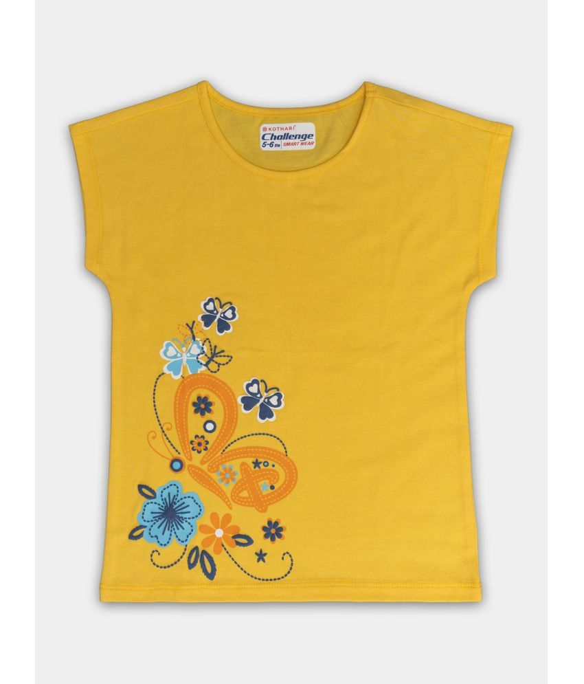     			Challenge - Yellow 100% Cotton Girls T-Shirt ( Pack of 1 )