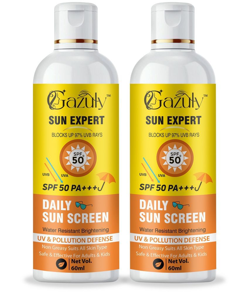     			GAZULY SPF 50 PA+++ Daily Sun Screen Lotion, 60 ml Each (Pack Of 2)
