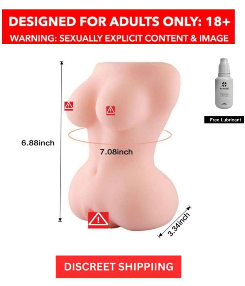     			Half Body Mini Doll Silicone Pocket Pussy Sex Doll With Breast And Anal For Masturbation Toy & Free Lube By sex tantra