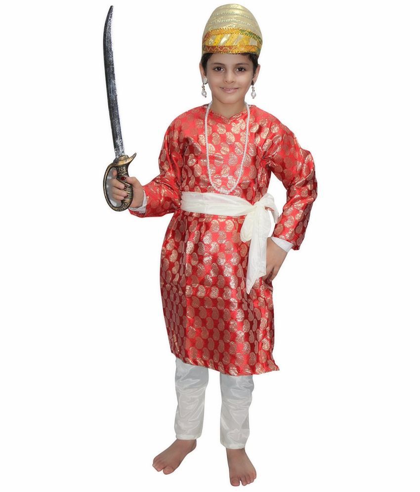     			Kaku Fancy Dresses National Hero Shivaji Costume For Boys | Republic Day Independence Day, Maharashtra Day Chatrapati Shivaji Fancy Dress For Kids - 5-6 Years, Red