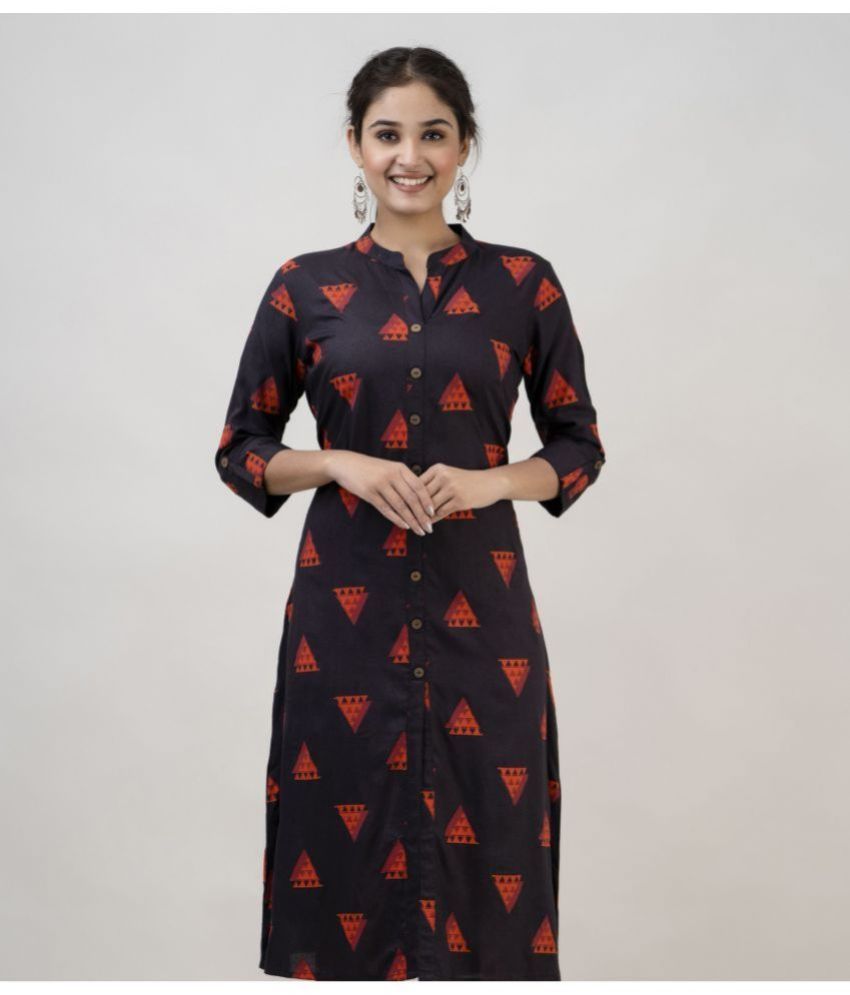     			MAUKA - Brown Rayon Women's Straight Kurti ( Pack of 1 )