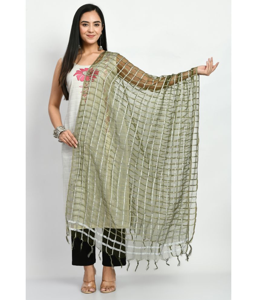     			MAURYA - Olive Chanderi Women's Dupatta - ( Pack of 1 )