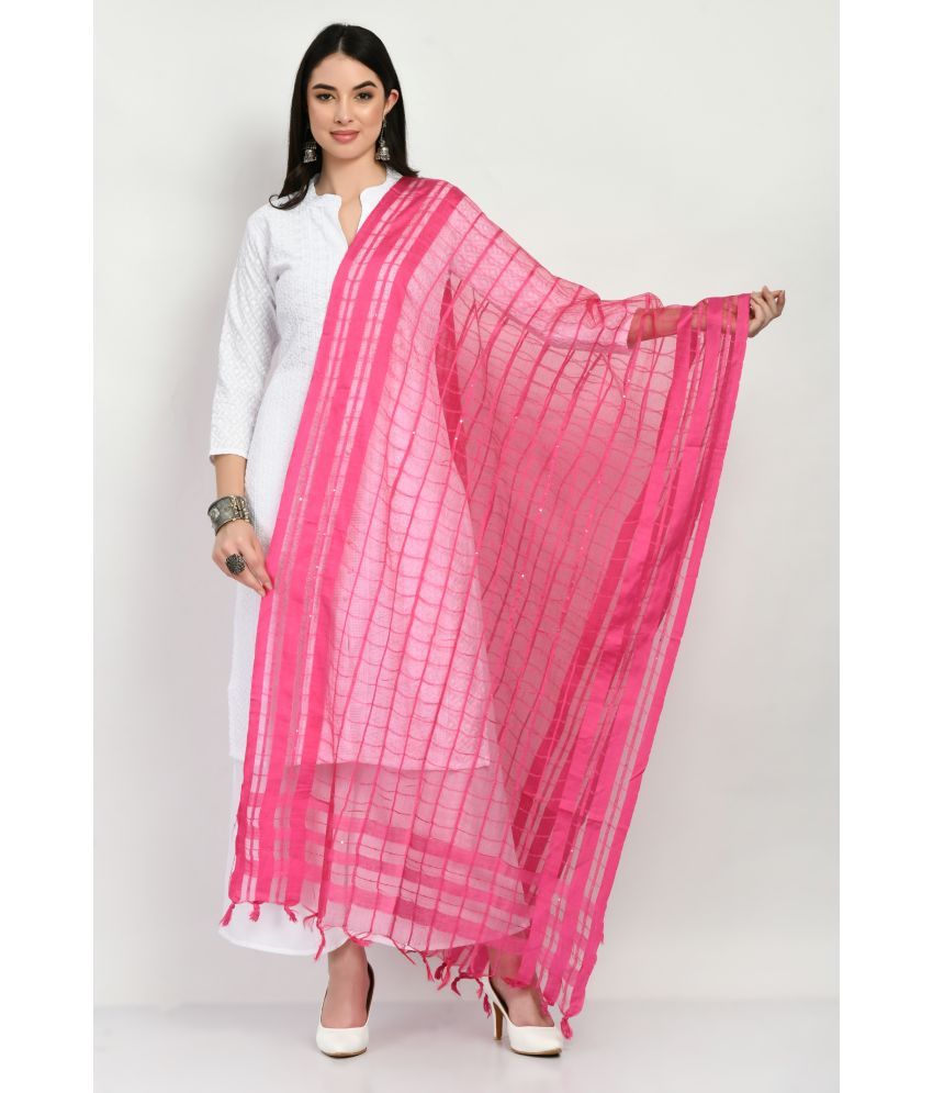     			MAURYA - Pink Chanderi Women's Dupatta - ( Pack of 1 )