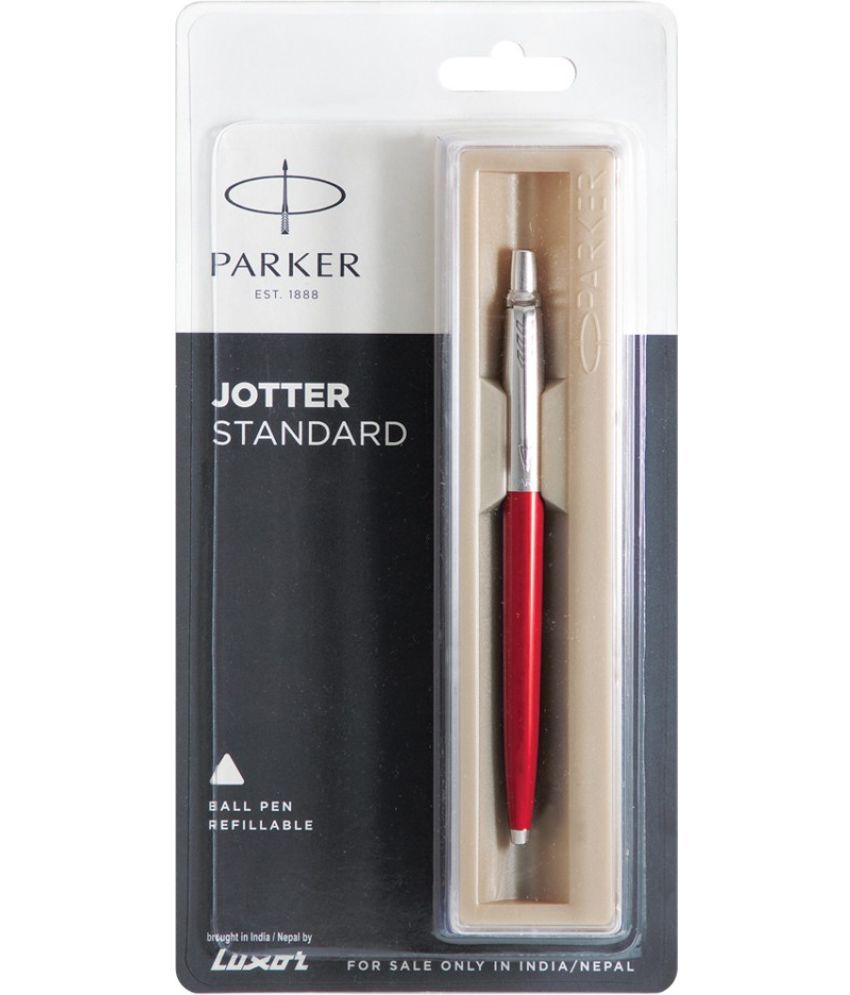     			Parker Jotter Standard Chrome Trim Ball Pen (Body - Red)