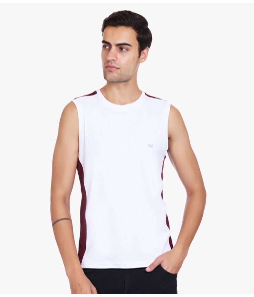     			White Moon Polyester Men's Vest ( Maroon )