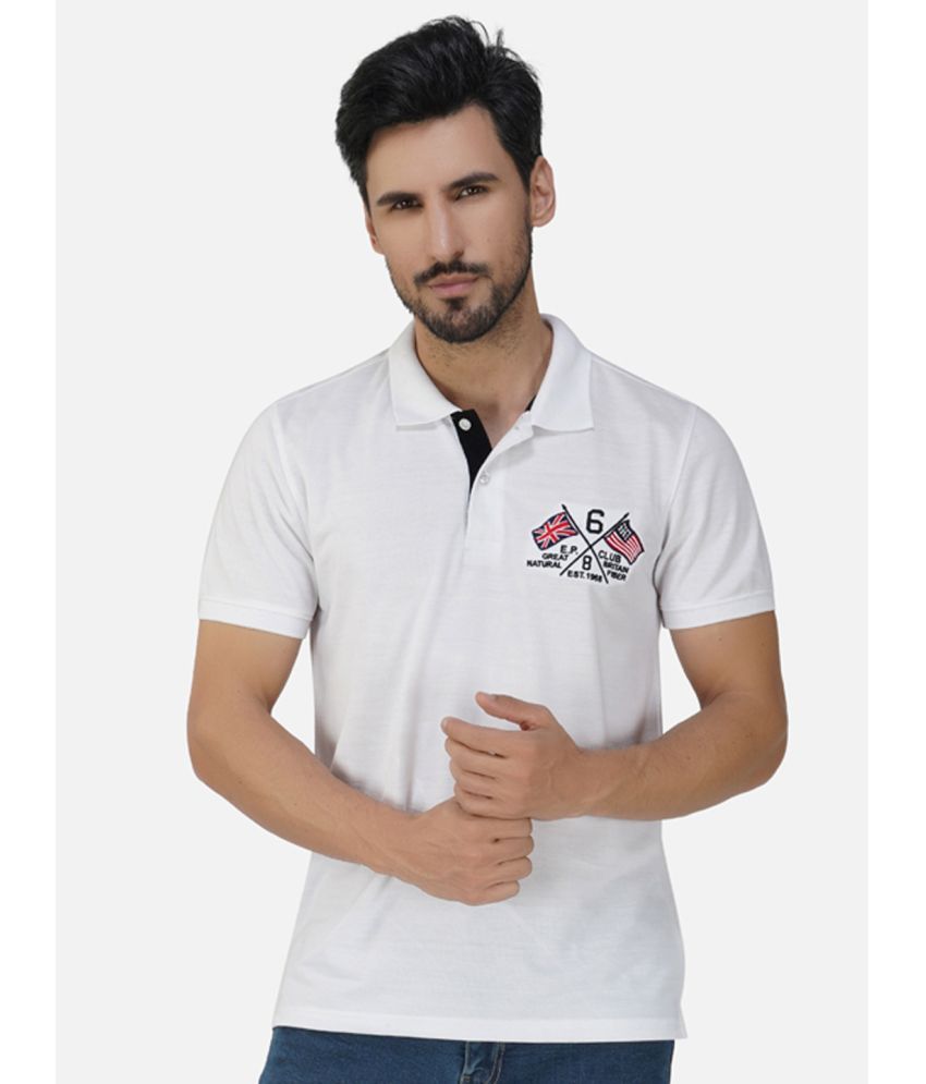     			XFOX - White Cotton Blend Regular Fit Men's Polo T Shirt ( Pack of 1 )