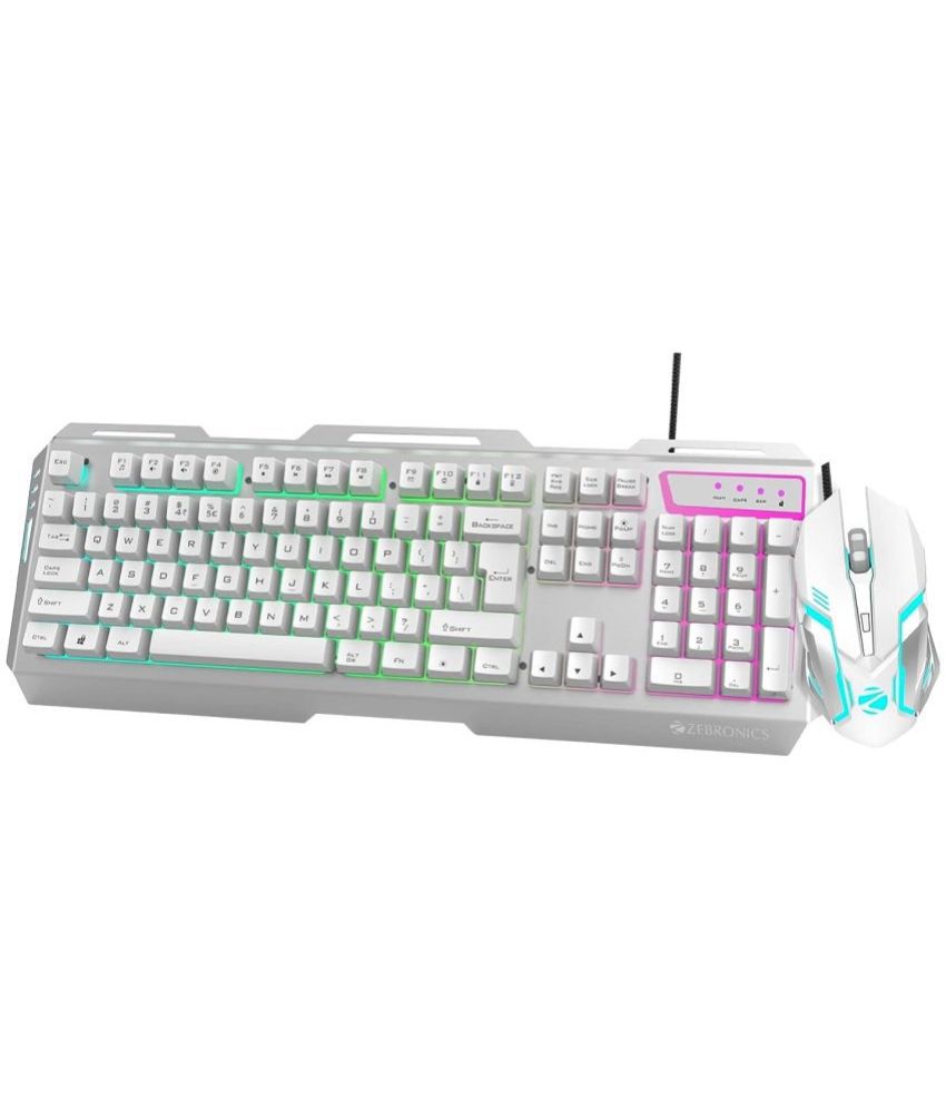     			Zebronic - White USB Wired Keyboard Mouse Combo