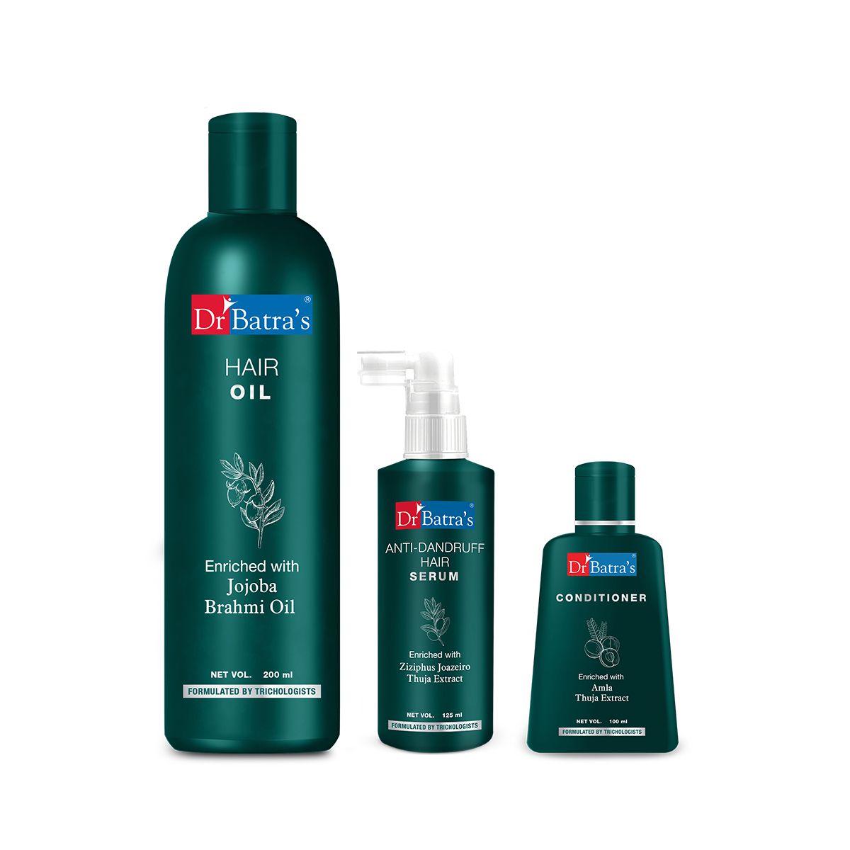     			Dr Batra's Anti Dandruff Hair Serum, Conditioner - 100 ml and Hair Oil - 200 ml (Pack of 3)