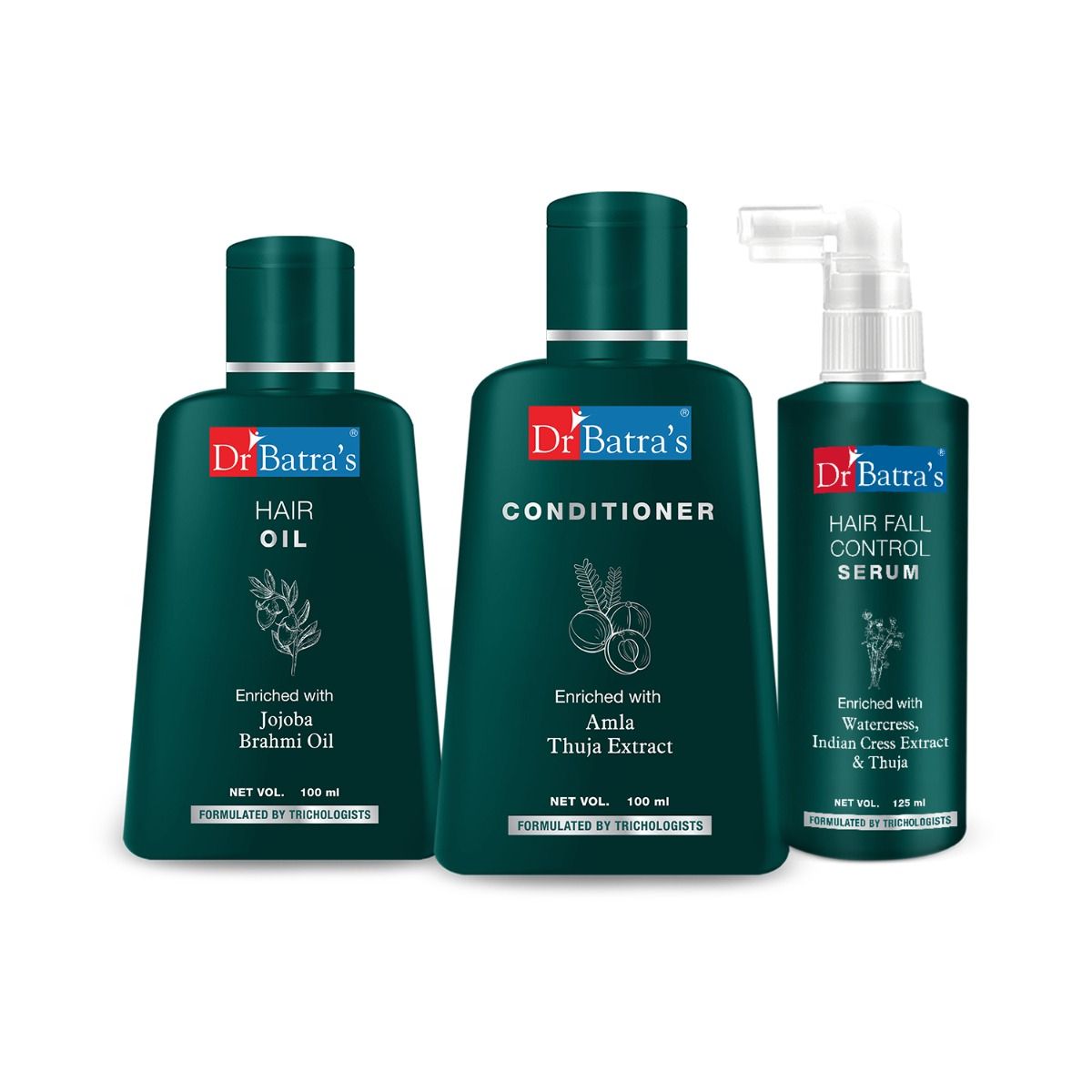     			Dr Batra's Hair Fall Control Serum-125 ml, Conditioner - 100 ml and Hair Oil - 100 ml (Pack of 3)