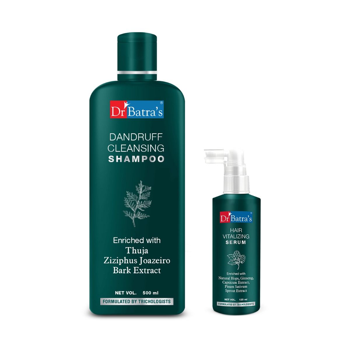     			Dr Batra's Hair Vitalizing Serum 125 ml and Dandruff Cleansing Shampoo - 500 ml (Pack of 2)