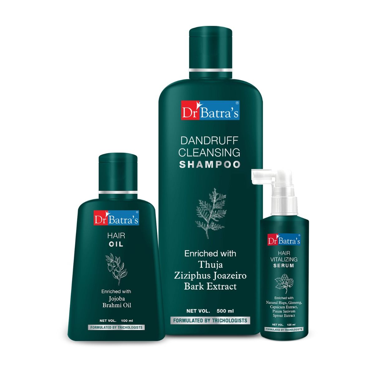     			Dr Batra's Hair Vitalizing Serum, Dandruff Cleansing Shampoo And Hair Oil (Pack Of 3)