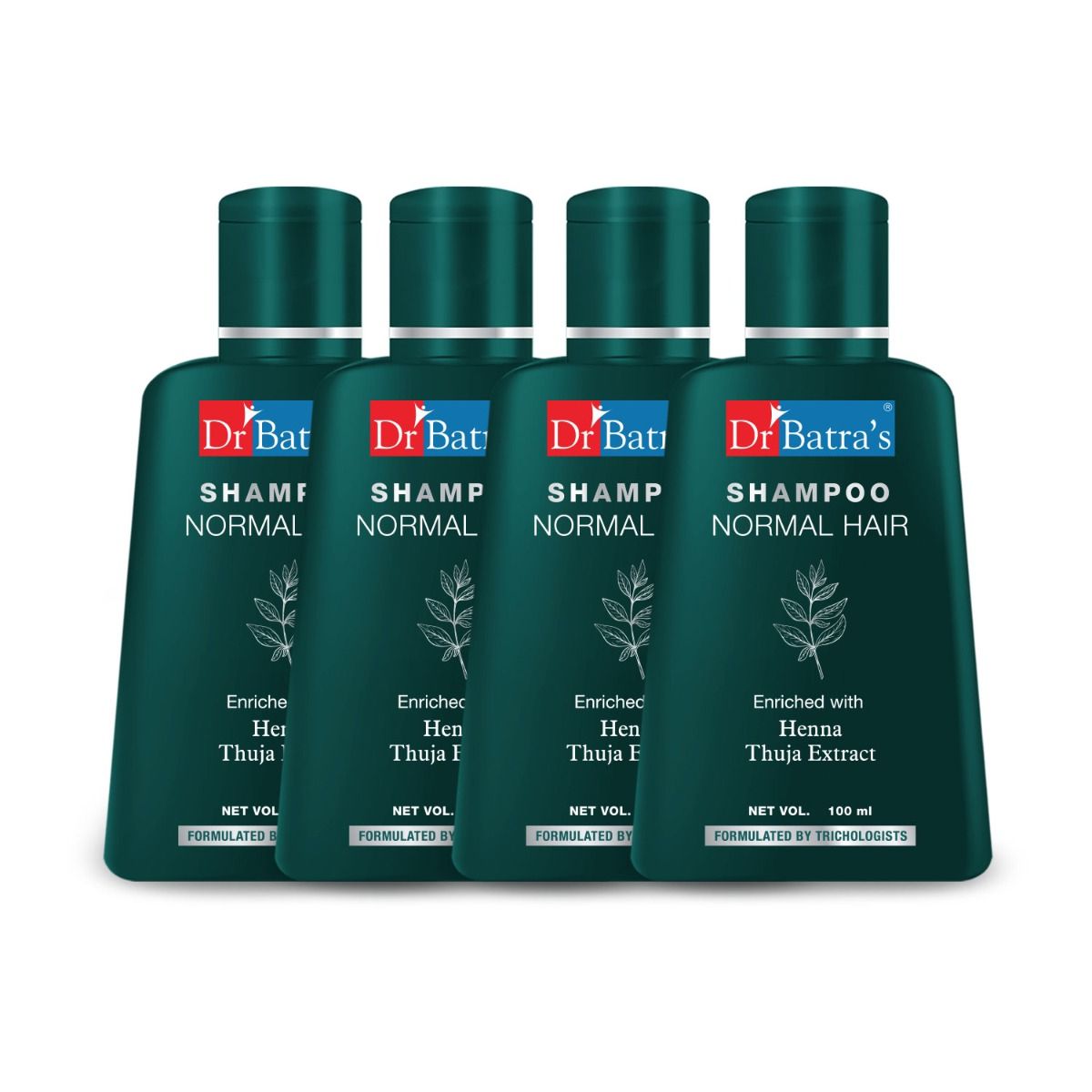     			Dr Batra's Normal Shampoo Enriched With Henna - 100 ml (Pack Of 4 For Men And Women)