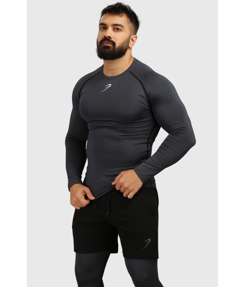     			Fuaark - Grey Polyester Slim Fit Men's Compression T-Shirt ( Pack of 1 )