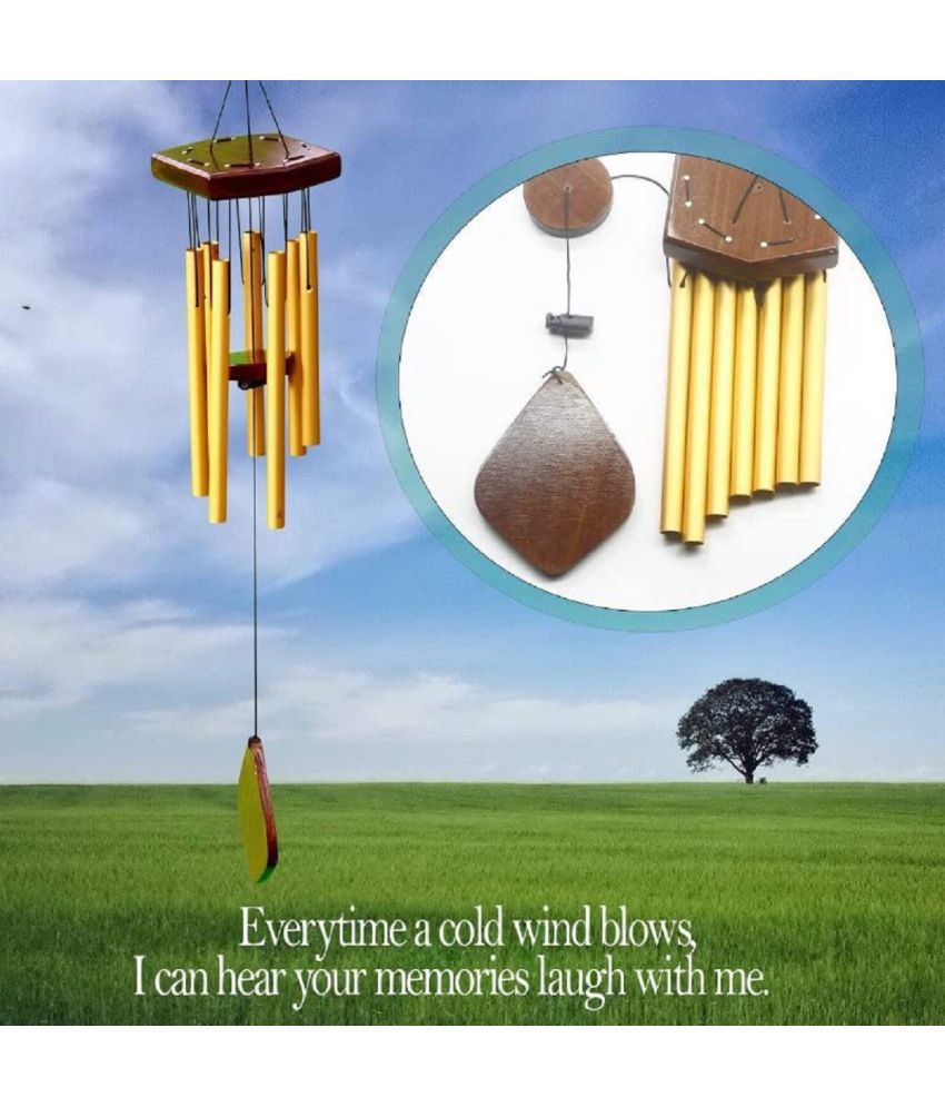     			GEEO Home Decor Wind Chime Brass Rod Indoor Windchime Pack of 1