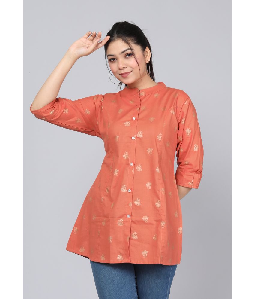     			HIGHLIGHT FASHION EXPORT - Orange Cotton Women's A-Line Top ( Pack of 1 )