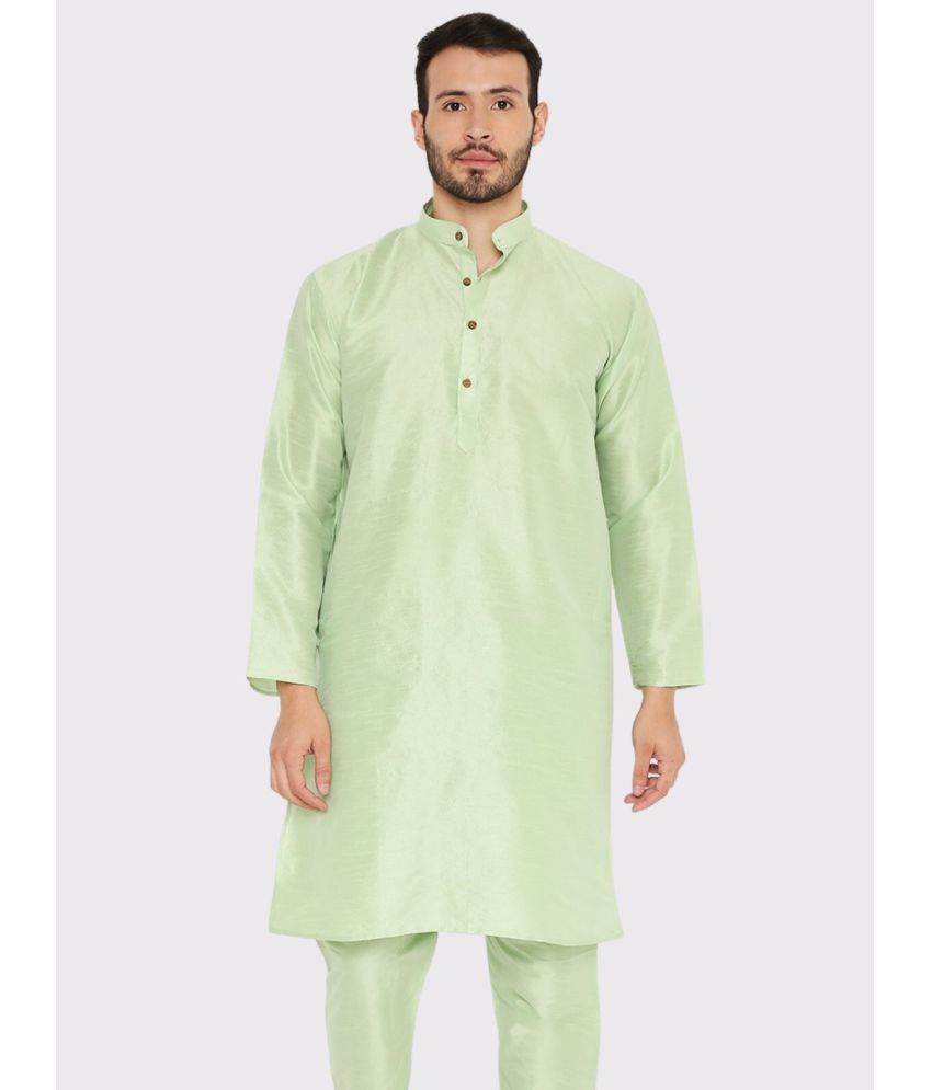     			Maharaja - Green Silk Men's Regular Kurta ( Pack of 1 )