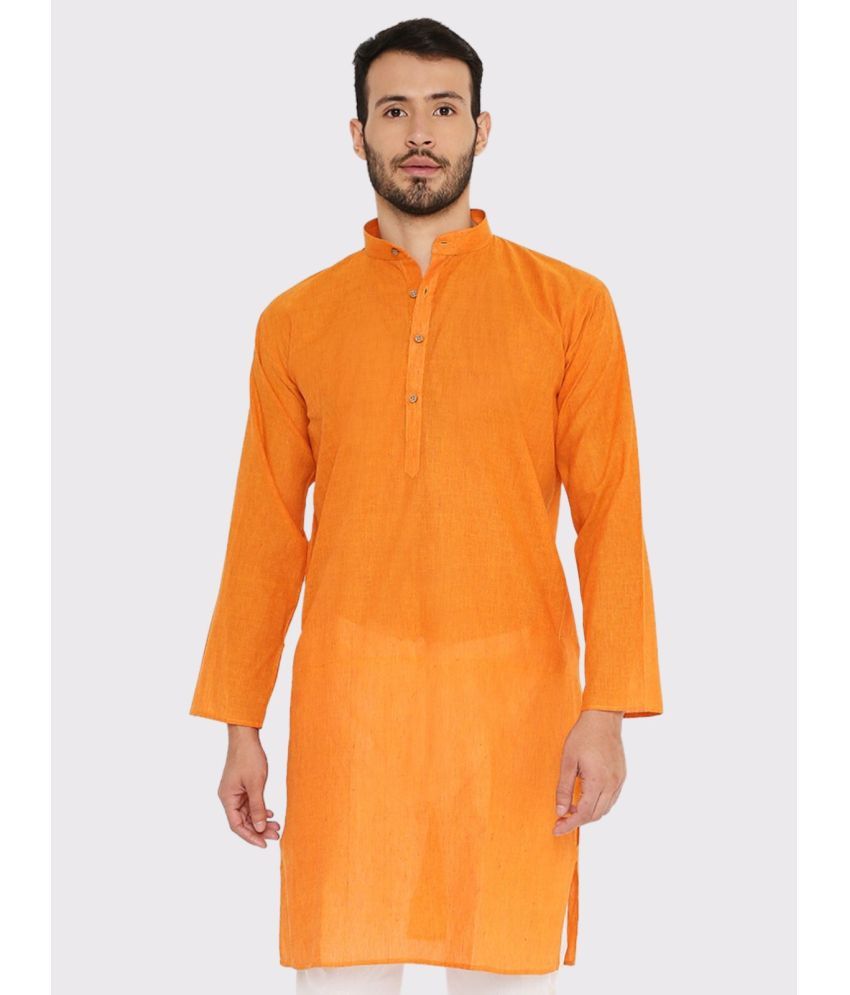     			Maharaja - Orange Cotton Men's Regular Kurta ( Pack of 1 )