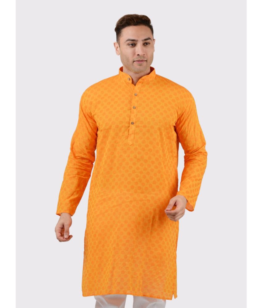     			Maharaja - Orange Cotton Men's Regular Kurta ( Pack of 1 )