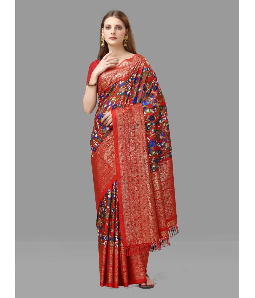     			Sanjana Silks - Maroon Silk Blend Saree With Blouse Piece ( Pack of 1 )