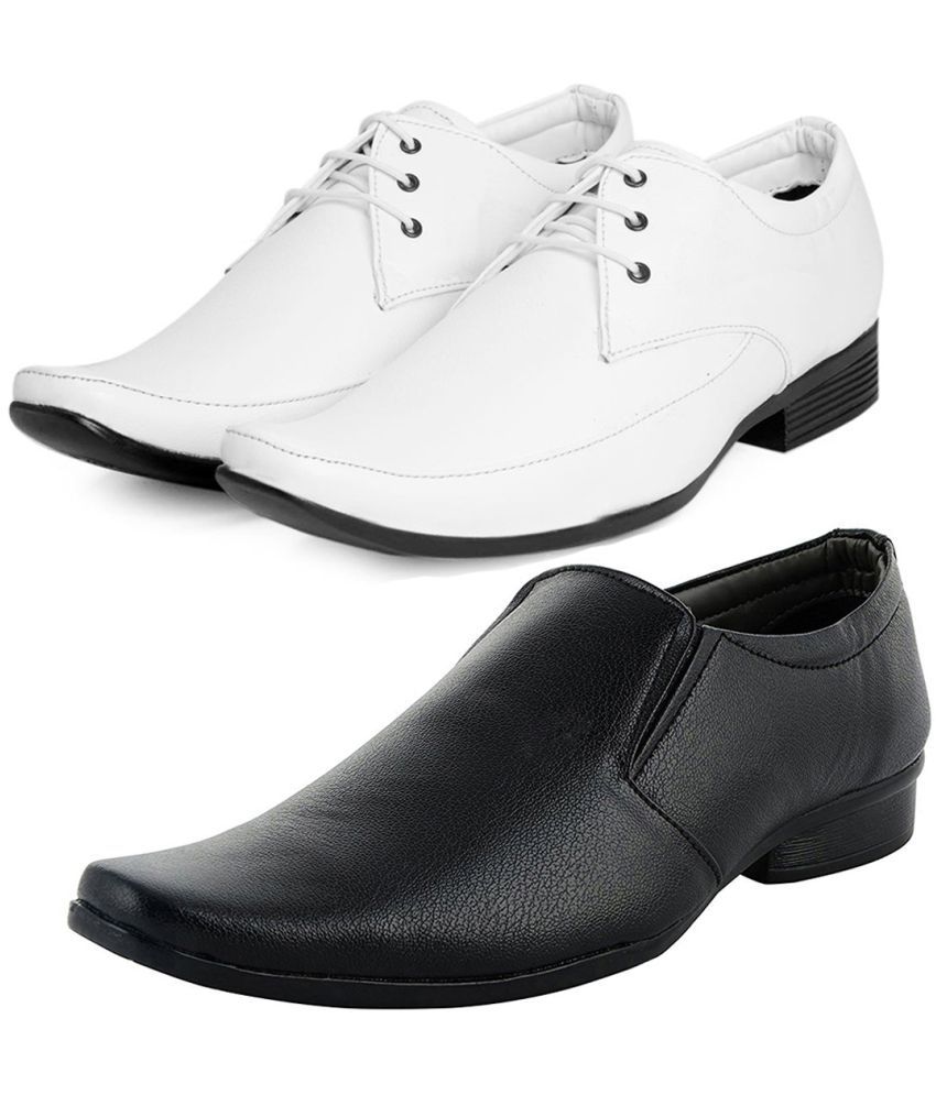     			vitoria - White Men's Derby Formal Shoes