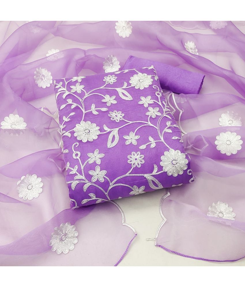     			Apnisha - Unstitched Lavender Cotton Dress Material ( Pack of 1 )
