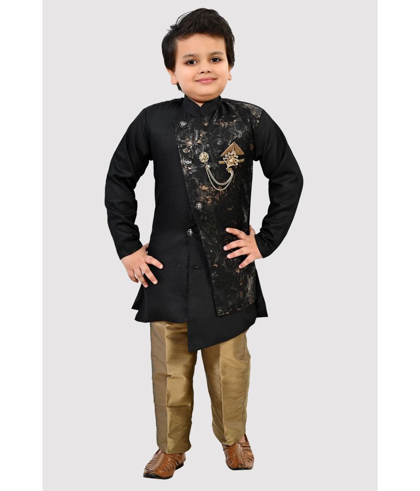    			Arshia Fashions - Black Polyester Boys Indo Western Sherwani & Churidar Set ( Pack of 1 )