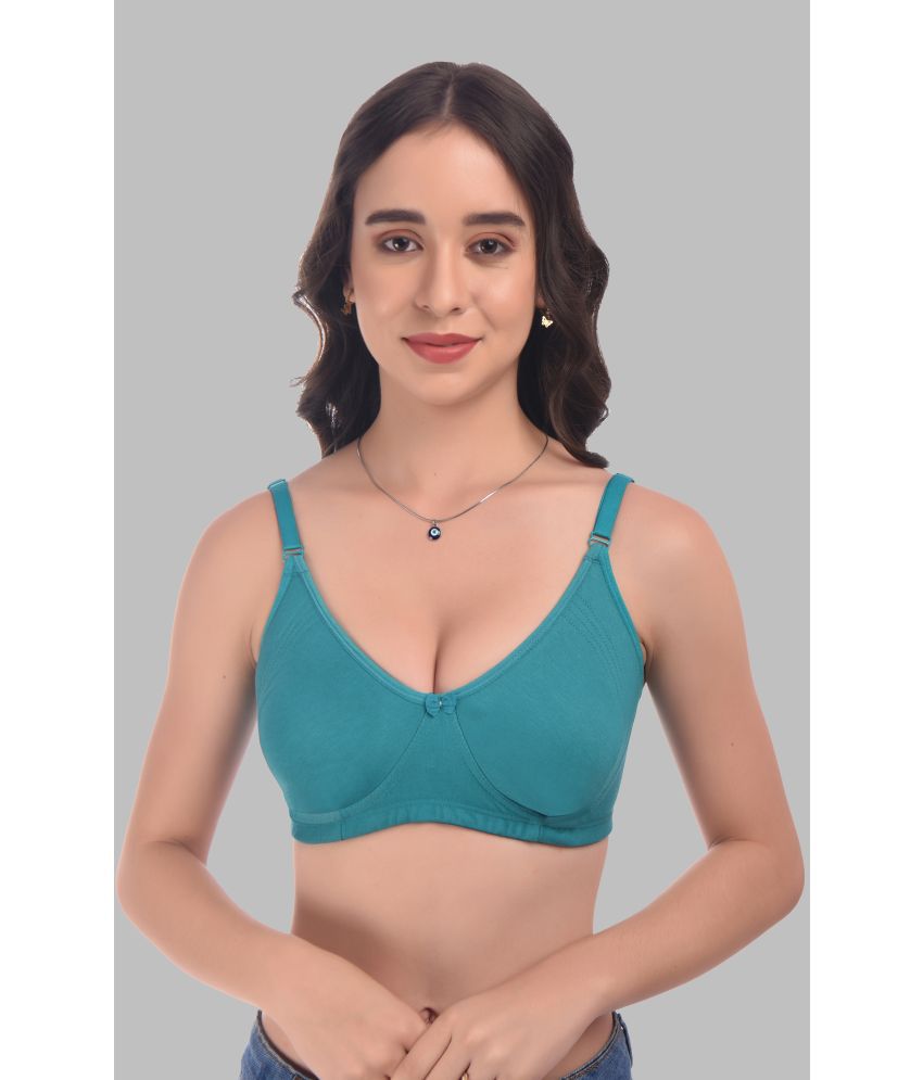     			Elina - Sea Green Cotton Blend Non Padded Women's Everyday Bra ( Pack of 1 )