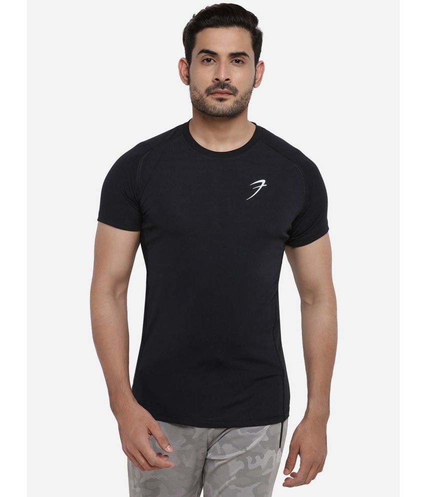     			Fuaark - Black Polyester Slim Fit Men's Sports T-Shirt ( Pack of 1 )