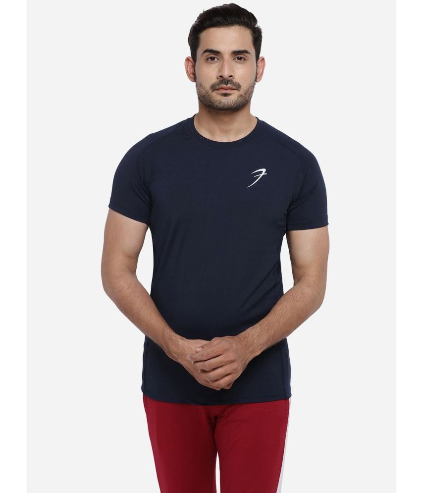     			Fuaark - Navy Polyester Slim Fit Men's Sports T-Shirt ( Pack of 1 )