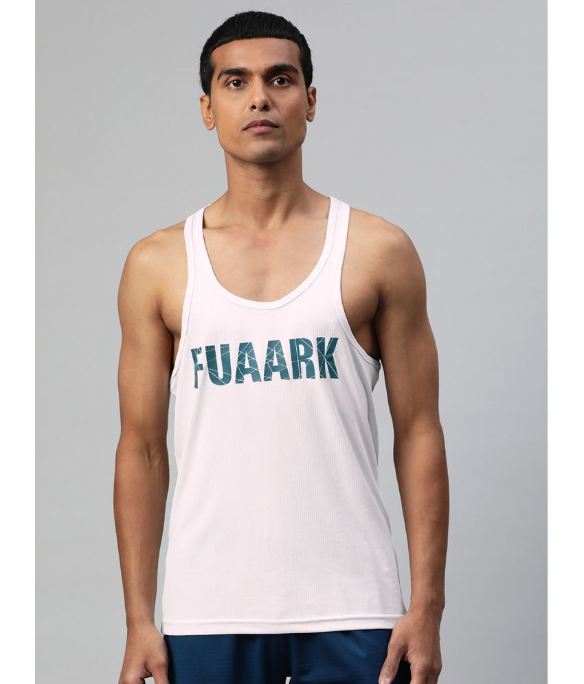     			Fuaark - White Polyester Slim Fit Men's Tanks ( Pack of 1 )