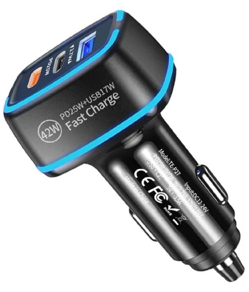     			Life Like Car Mobile Charger 42W PD25W+USB17W Black