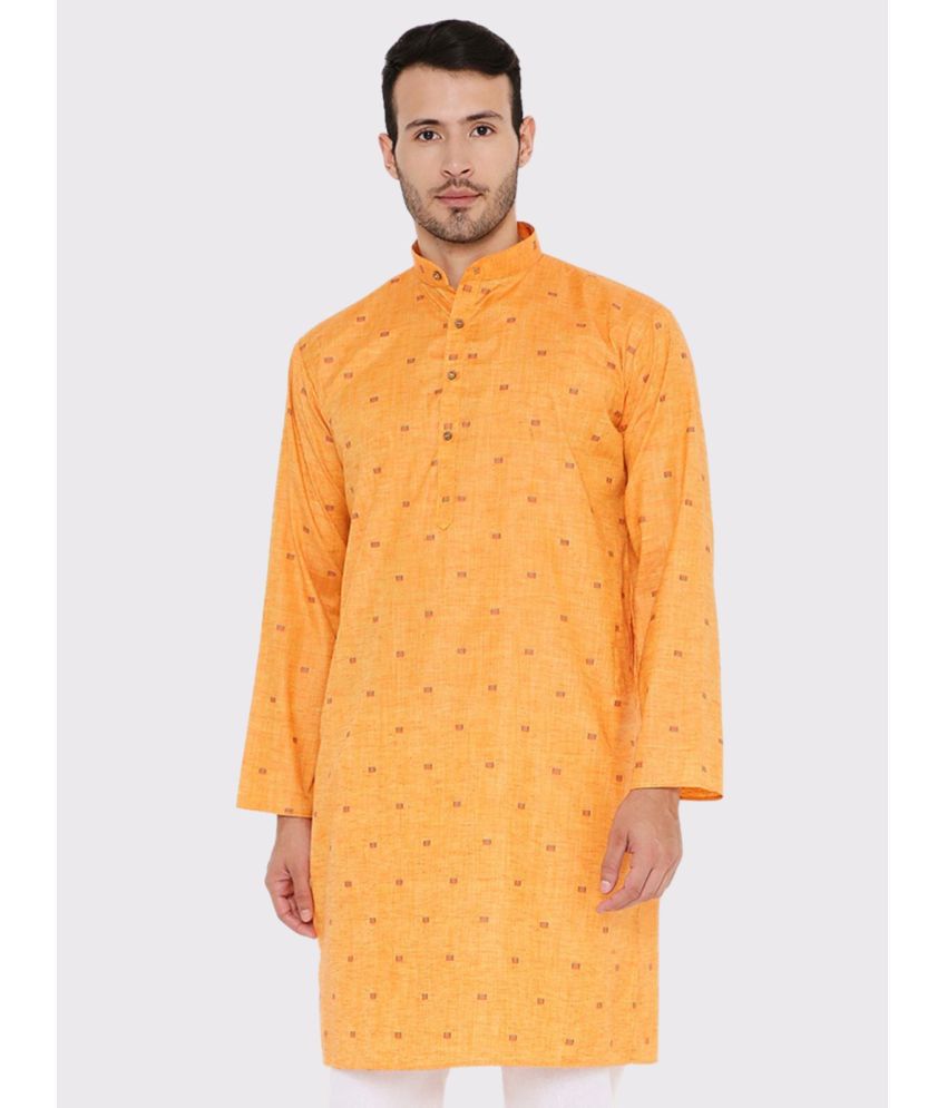     			Maharaja - Orange Linen Men's Regular Kurta ( Pack of 1 )