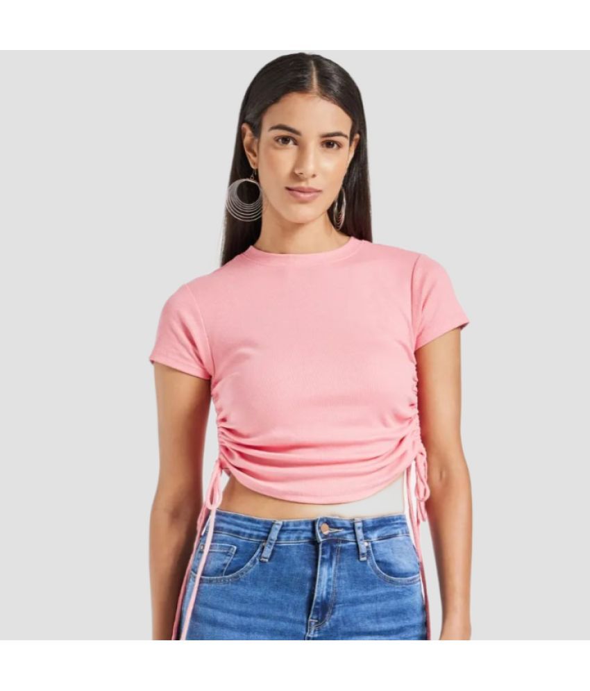     			PP Kurtis - Peach Cotton Women's Crop Top ( Pack of 1 )