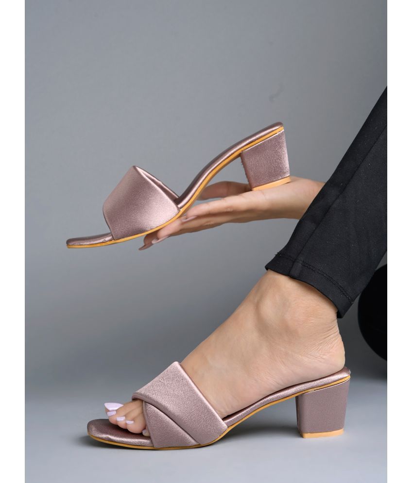     			Shoetopia Stylish Solid Mauve Block Heels & Girls