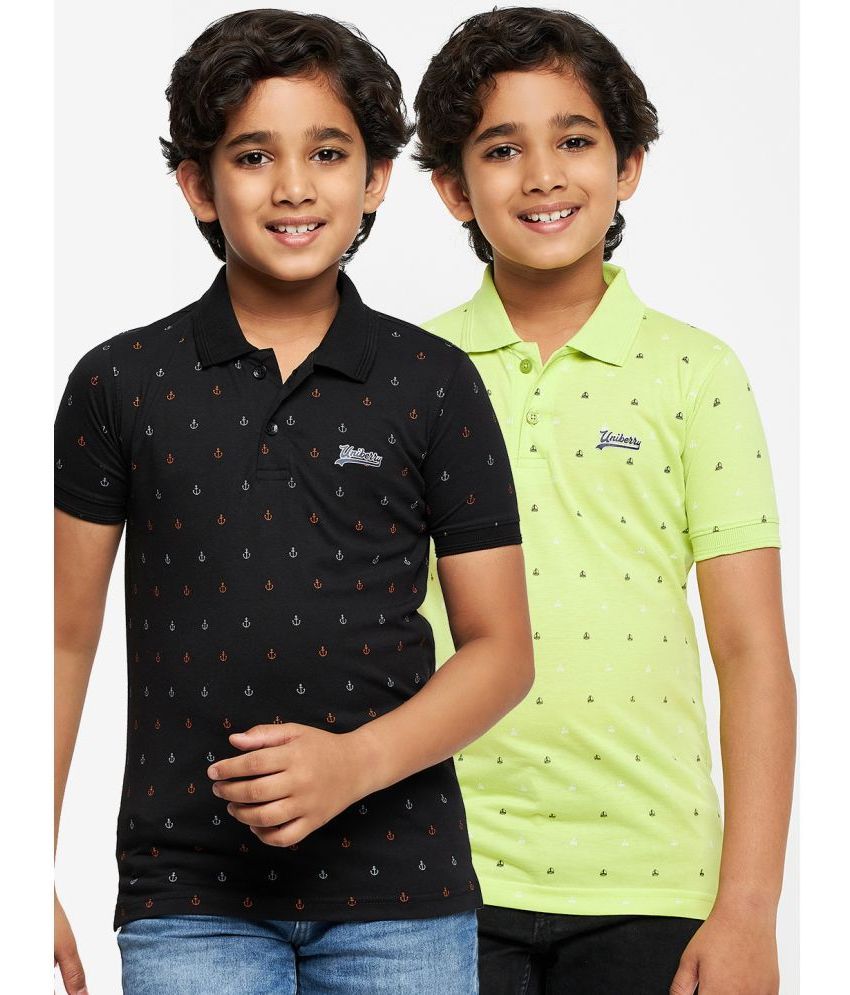     			UNIBERRY Pack of 2 Boys Cotton Blend T-Shirt ( Black )