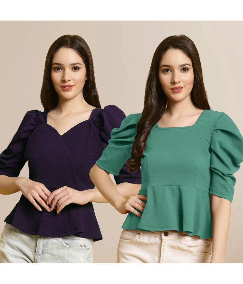     			Fabflee - Multi Color Polyester Women's Regular Top ( Pack of 2 )