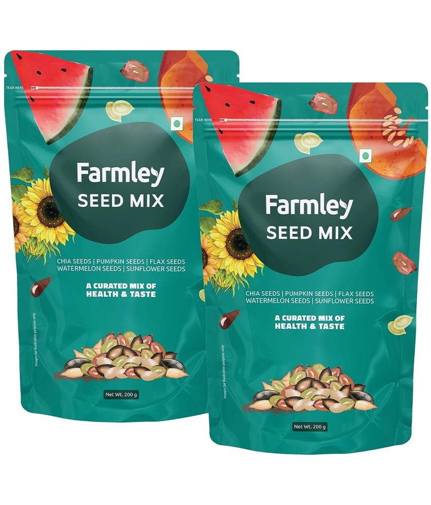     			Farmley 5-In-1 Premium Mix Seeds For Eating & Healthly Snacks Contains Pumpkin,Chia,Flax,Sunflower,Watermelon Seeds Pack Of 2 , Each 200 Gm