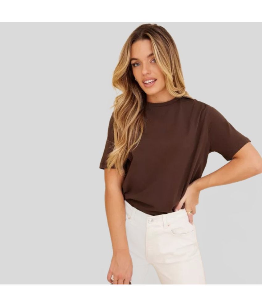     			PP Kurtis - Brown Cotton Loose Fit Women's T-Shirt ( Pack of 1 )