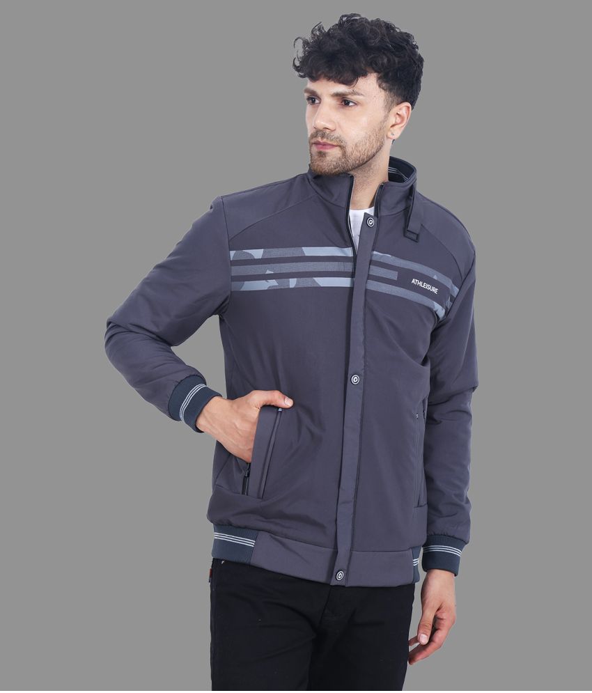     			Dollar - Grey PU Leather Regular Fit Men's Casual Jacket ( Pack of 1 )