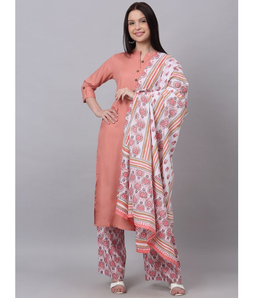     			Doriya - Pink Straight Rayon Women's Stitched Salwar Suit ( Pack of 1 )