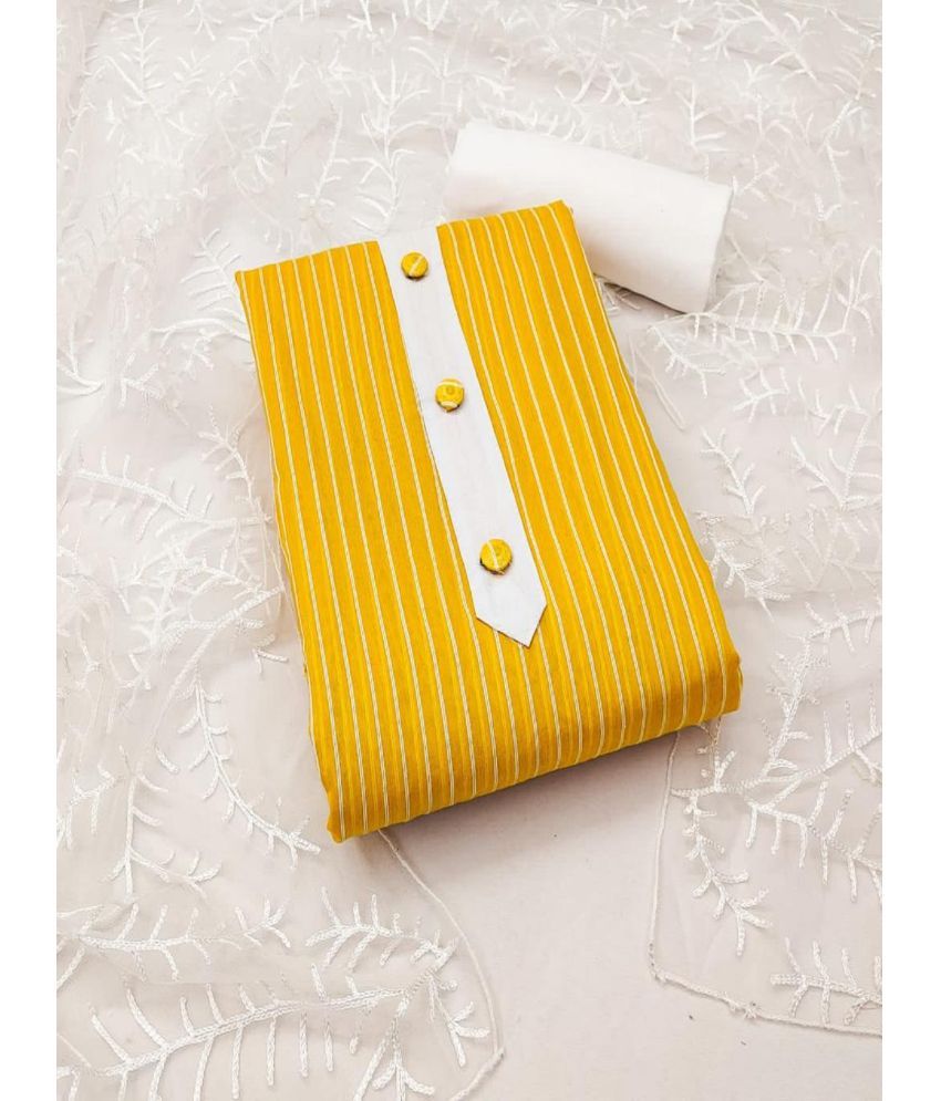     			JULEE - Unstitched Yellow Cotton Dress Material ( Pack of 1 )