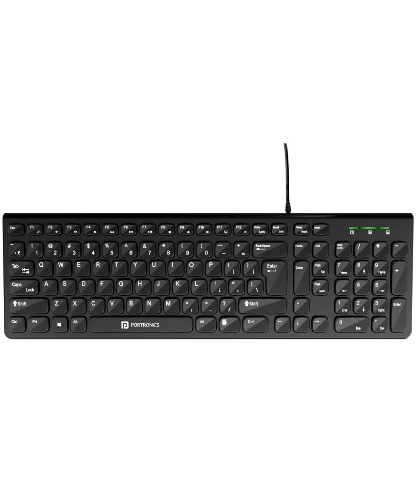     			Portronics - Black USB Wired Desktop Keyboard