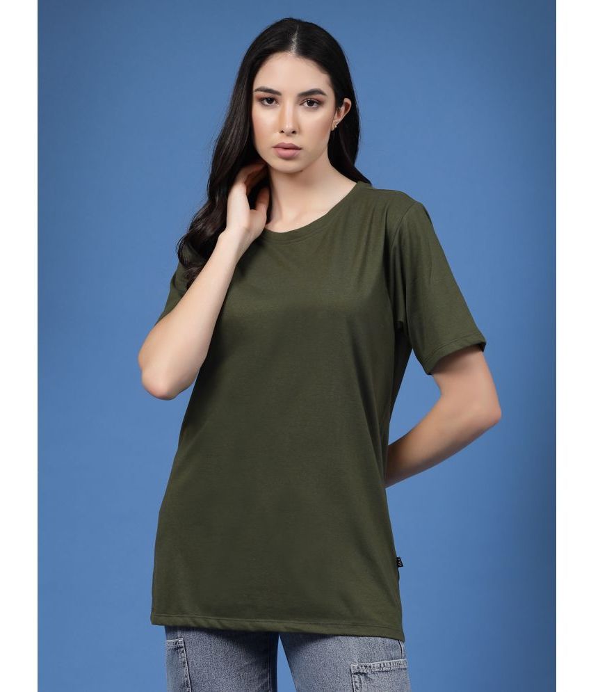     			Rigo - Green Cotton Loose Fit Women's T-Shirt ( Pack of 1 )