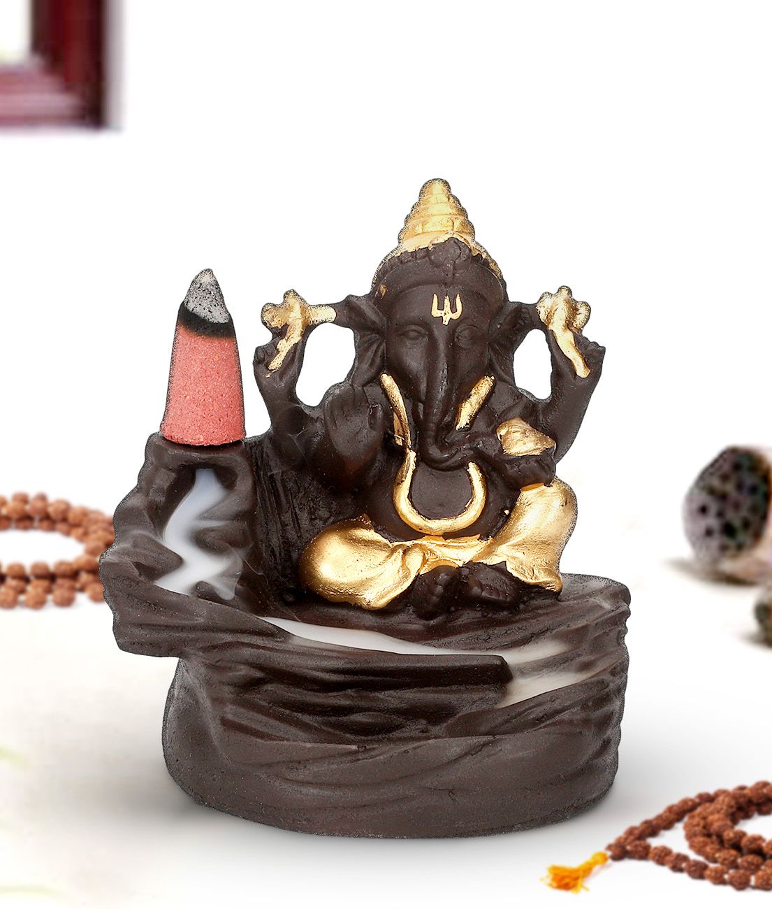     			Khushi Enterprises Backflow Ganesha Showpiece 11 cm - Pack of 1